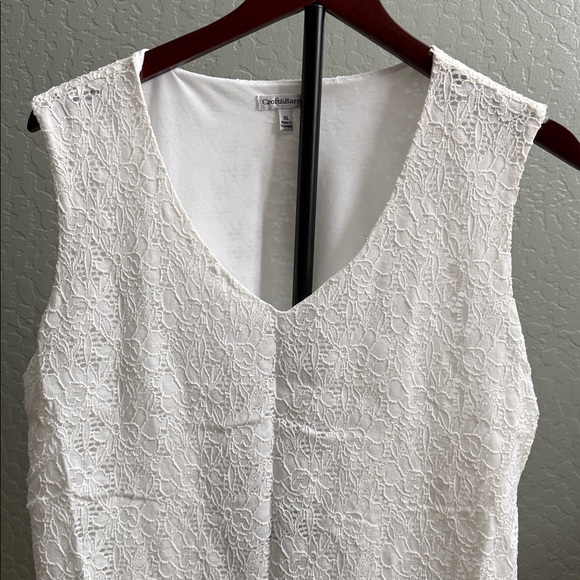 Croft & Barrow off white Lace Top - Picture 2 of 4